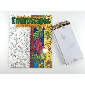 Enviroscapes Coloring Book - Color Your Imagination Wild - 24 colored pencils